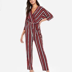 NWT Express Jumpsuit Stripes Tie Waist Holiday
